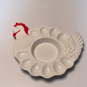 Preowned Teleflora Chicken Egg Platter w cold paint